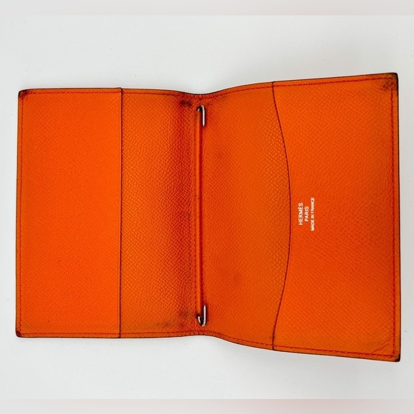 Hermes Handbags - Hermes Leather Diary/Passport Holder Orange Epsom Square L 2008
